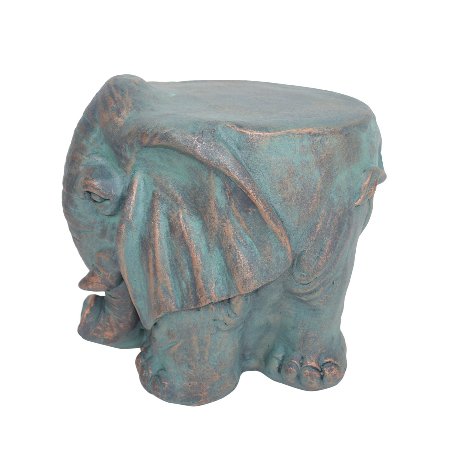 Elephant Garden Stool, Copper Patina