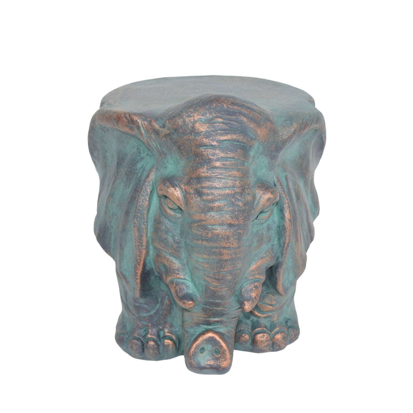 Elephant Garden Stool, Copper Patina