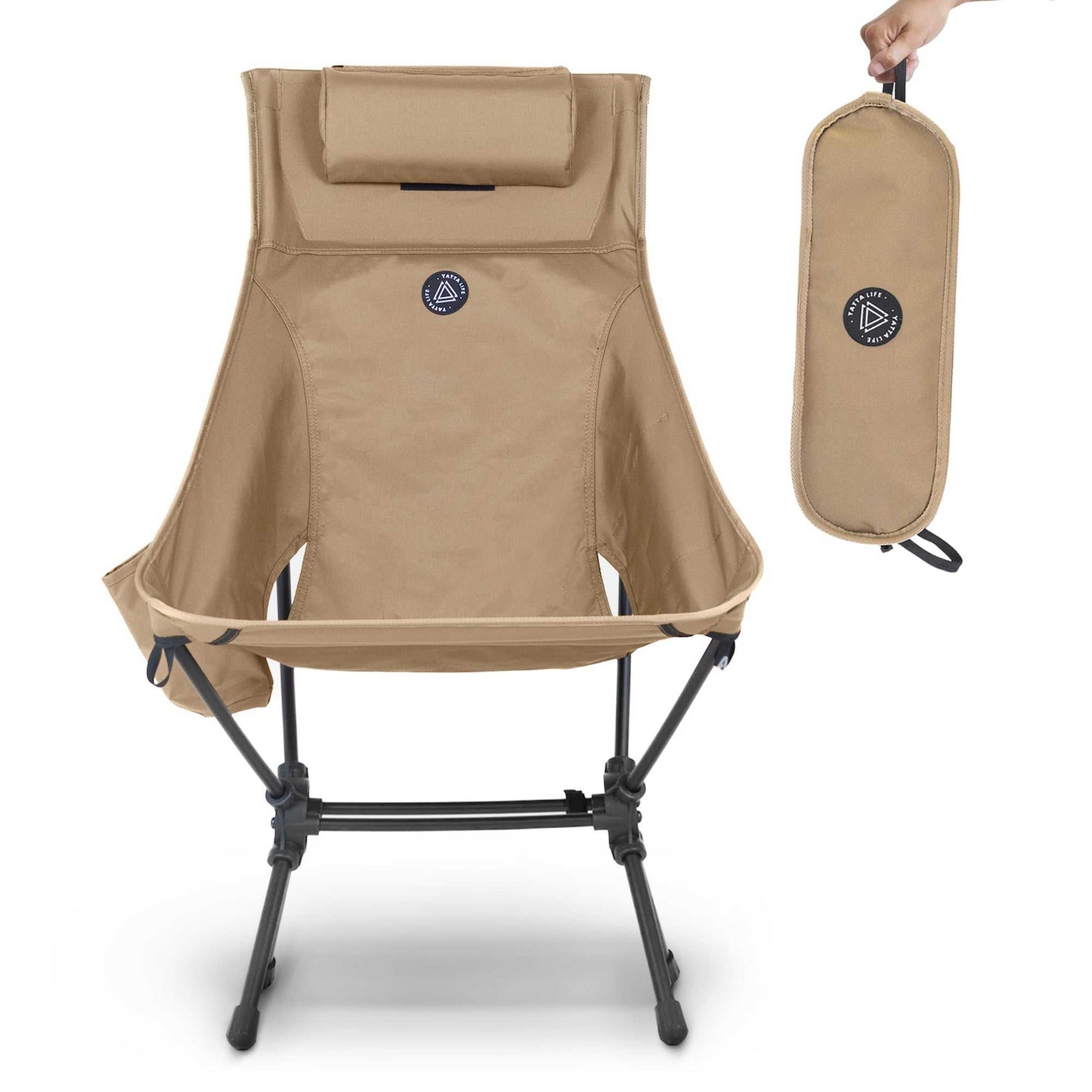 High Back Ultralight Folding Camping Chairs With Storage Pouches-2