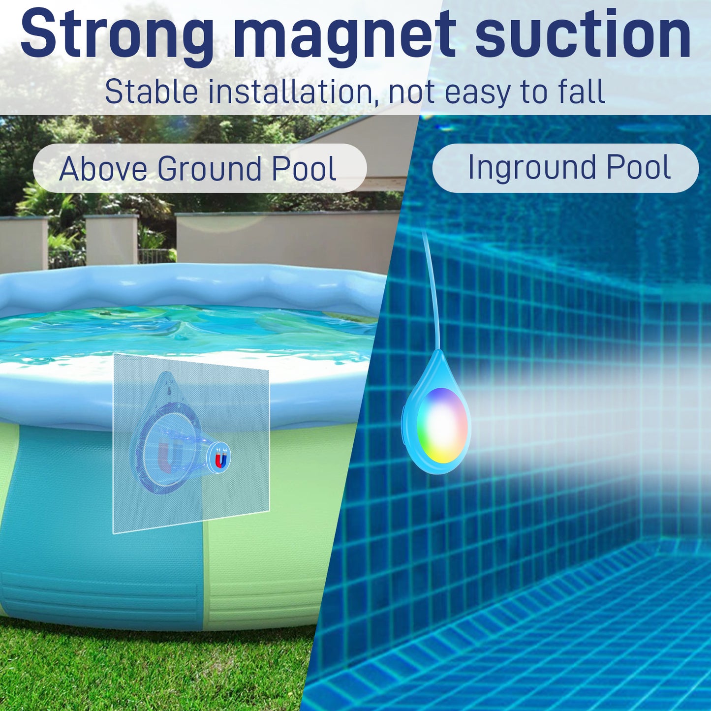 12V 20W Blue Droplet Shaped RGB Pool Light 26FT