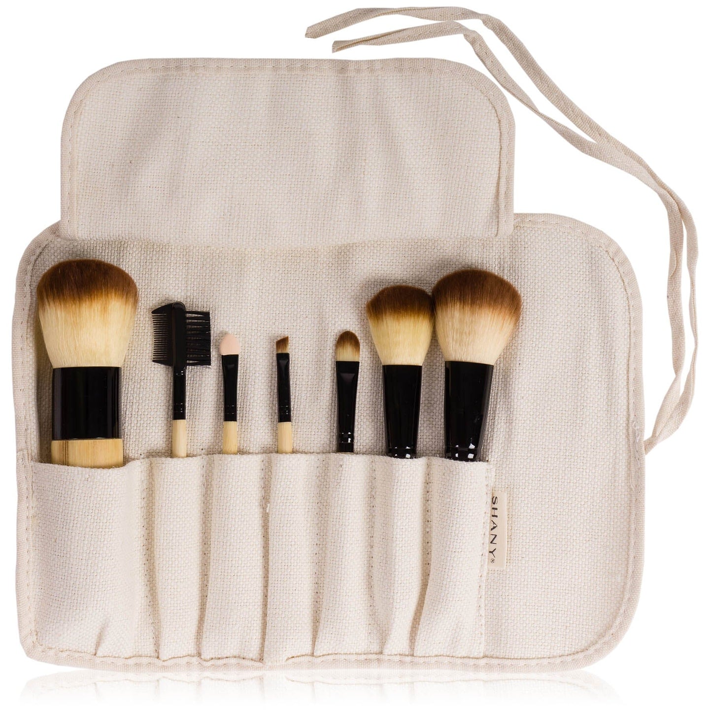 Pure Bamboo Brush Set - Bamboo Brushes With Premium Synthetic Hair & Cotton Pouch - 7pc-2