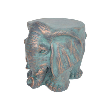 Elephant Garden Stool, Copper Patina