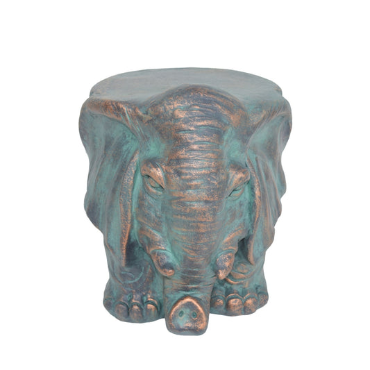 Elephant Garden Stool, Copper Patina