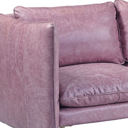 91" Wisteria Top Grain Leather Sofa With Black Legs-3