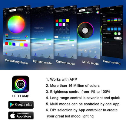 6x Car Underglow Neon Accent Strip Lights Kit RGB