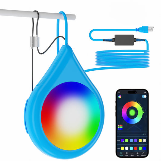 12V 20W Blue Droplet Shaped RGB Pool Light 26FT