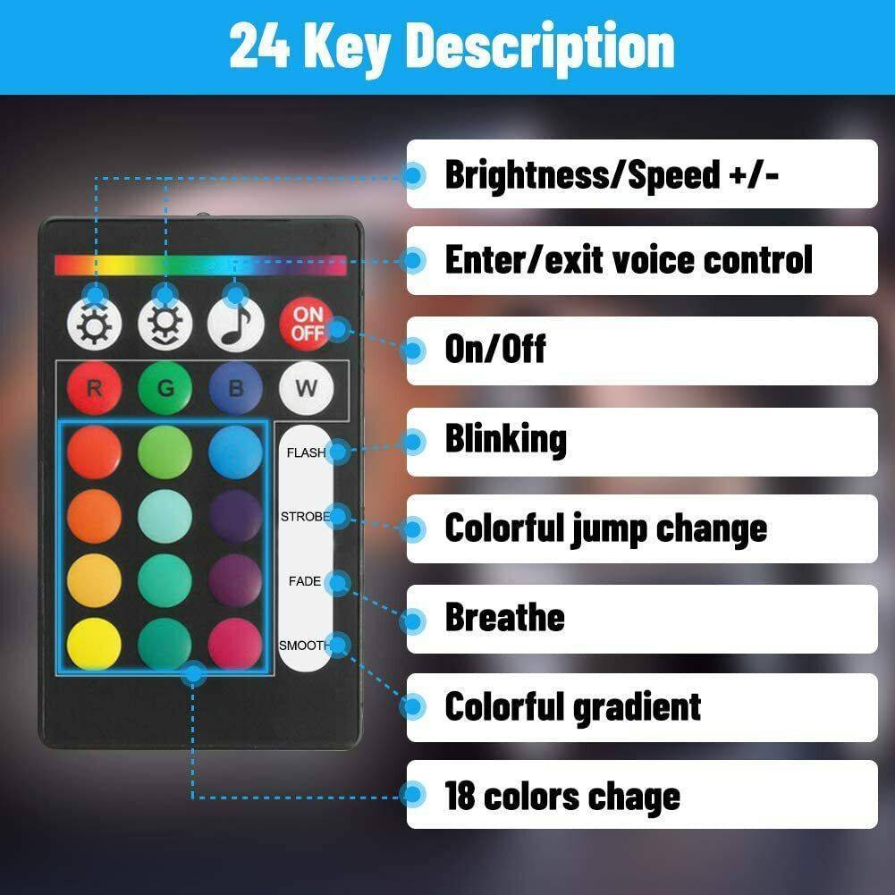 6x Car Underglow Neon Accent Strip Lights Kit RGB