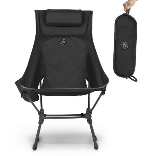 High Back Ultralight Folding Camping Chairs With Storage Pouches-0