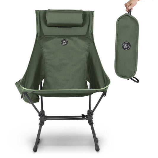 High Back Ultralight Folding Camping Chairs With Storage Pouches-1