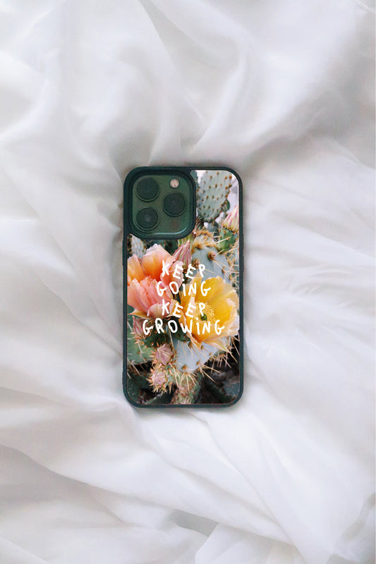 Keep Growing Cactus Print iPhone case-1